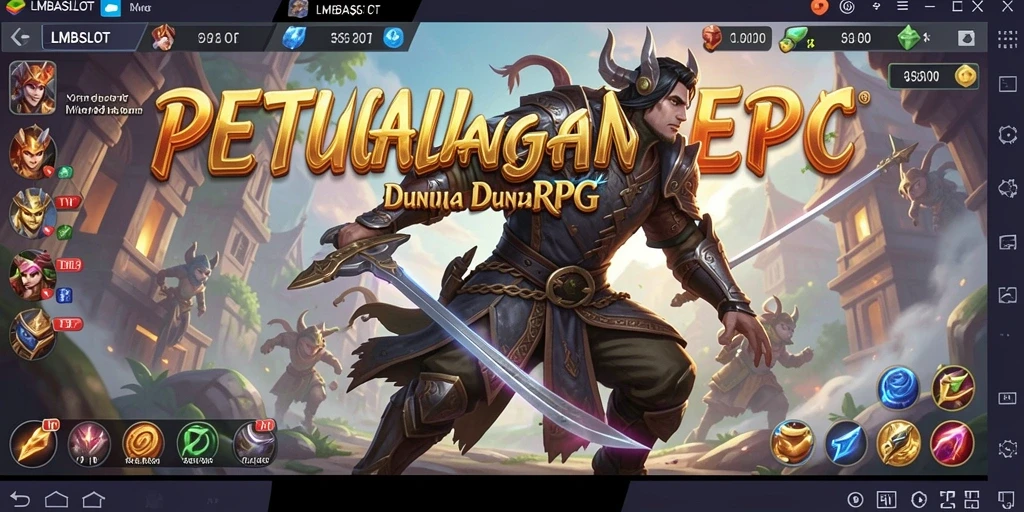 Tangkapan layar dari gameplay RPG yang epik dan mendebarkan di LMBASLOT.