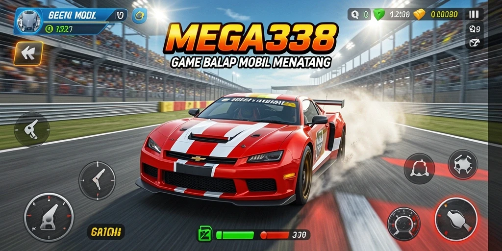 Tampilan aksi balap seru di MEGA338 dengan grafis yang menawan.