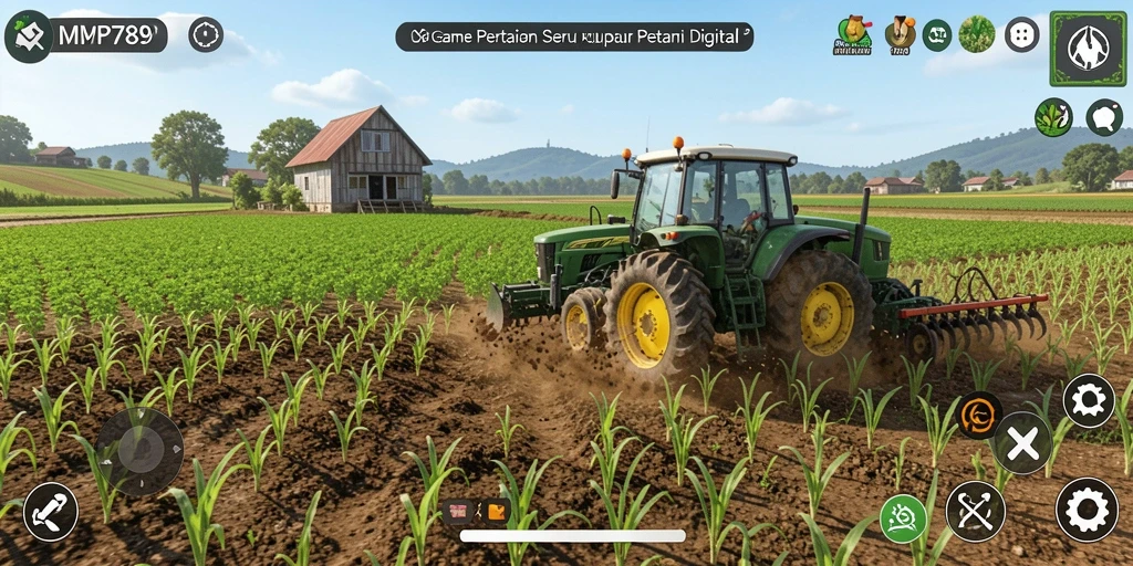 Tampilan menarik dari gameplay pertanian yang seru dan mendidik.