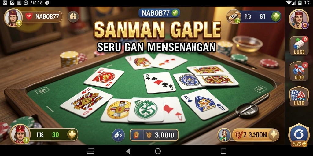 Screenshot utama NABOB77 menampilkan gameplay Gaple yang seru.