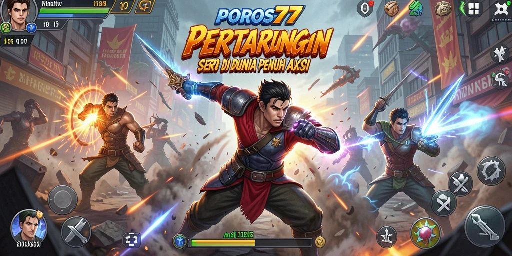 Screenshot POROS77 menampilkan aksi pertarungan yang mendebarkan dan seru.