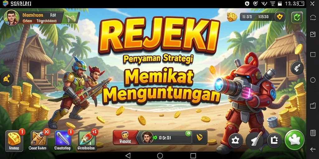 Tampilan gameplay menarik dalam REJEKI dengan strategi dan pembangunan.