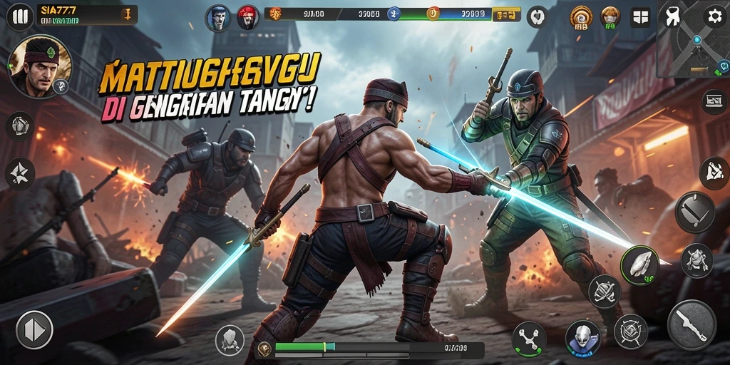 Screenshot dari gameplay Fighting SIA777 yang intens.