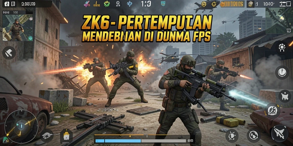 Tangkapan layar menunjukkan aksi seru dalam game FPS ZK6.