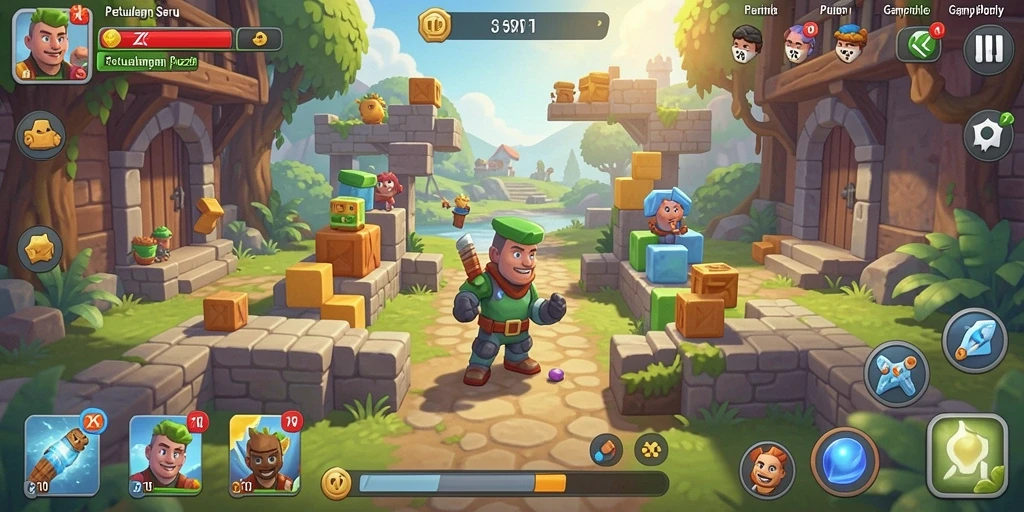 Tampilan gameplay ZK9 dengan berbagai teka-teki yang menantang.